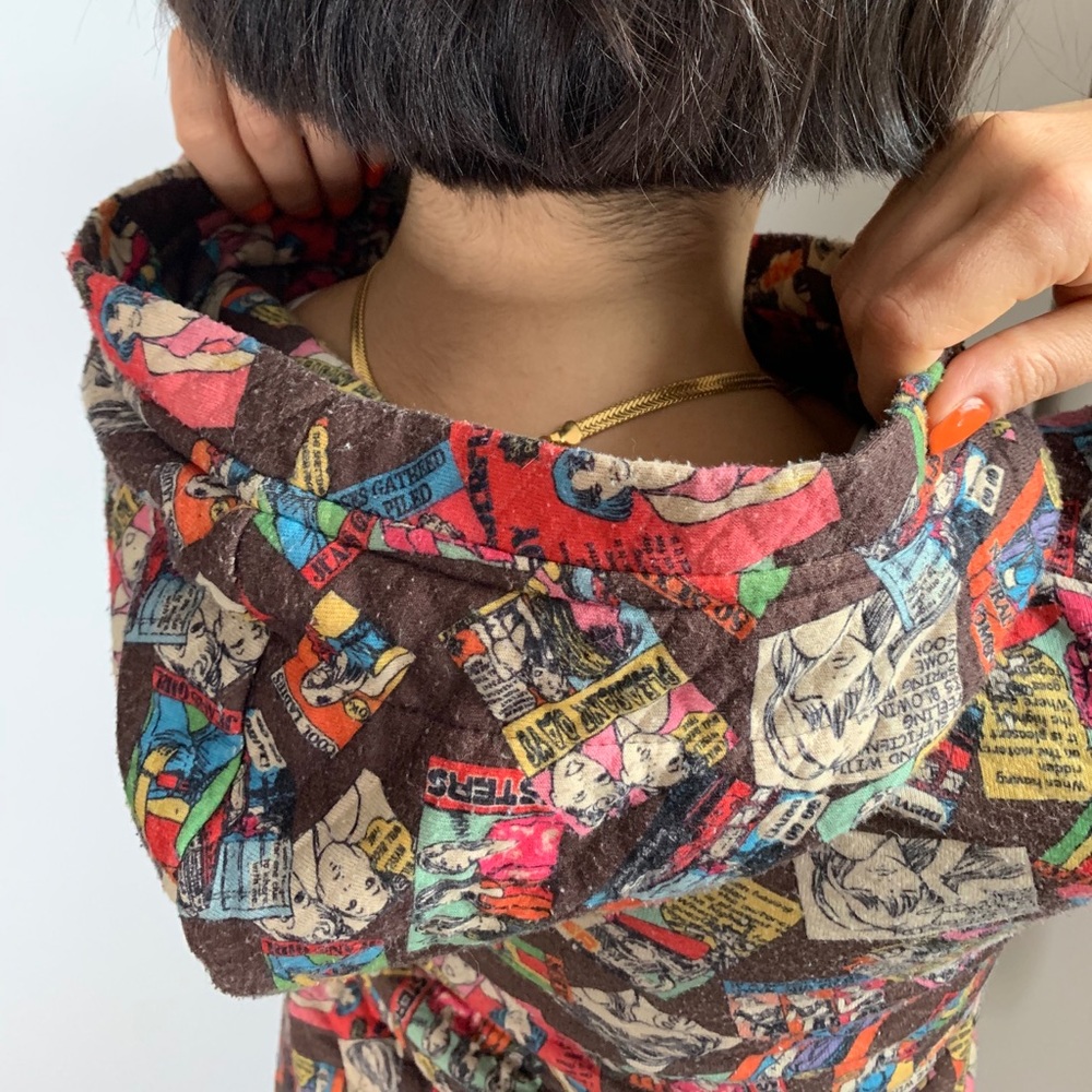 Comic book fashion hoodie - long